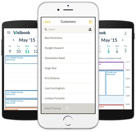 Mobile app sample images on phones